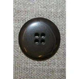 4-huls knap meleret grå-brun/sort, 22 mm. - Knapper Brun, beige og off-white