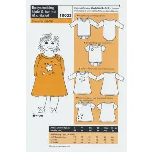Onion 10022 -Bodystocking, kjole og tunika til strikstof - Snitmønstre Onion til børn