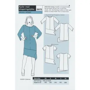 Onion 2072 Kjole med draperingstykke - Snitmønstre Onion til voksne