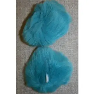 Pels-pompon af kanin, 6 cm. turkis - Pomponer