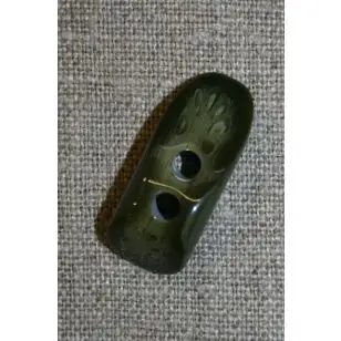 Knap pind imiteret horn, army - Knapper Grøn, gul og orange