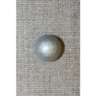 Rund grå knap m/sølv-glimmer, 13 mm. - Knapper Hvid, grå og sort