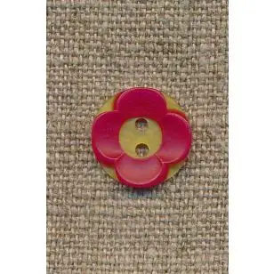 Blomster knap gul/rød - Knapper Rød/lyserød/lilla