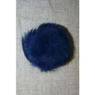 Pels-pompon af kanin, 6 cm. blå - Pomponer