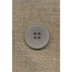 Lysegrå/kit 4-huls knap, 20 mm. - Knapper Hvid, grå og sort