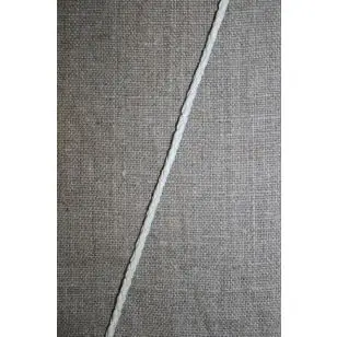 Imiteret flettet lædersnøre 3 mm. hvid - Anoraksnor