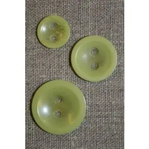 Lys lime 2-huls knap, 20 mm. - Knapper Grøn, gul og orange