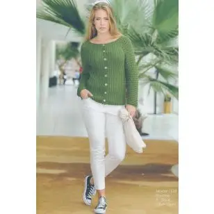 1628 Cardigan m/hulmønster-ærmer - Strikopskrifter Dame