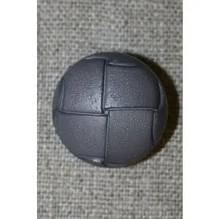 Skind-look knap grå 23 mm - Knapper Hvid, grå og sort