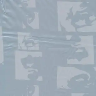 Acetat foer, lysegrå/blå m/ansigter - Foer