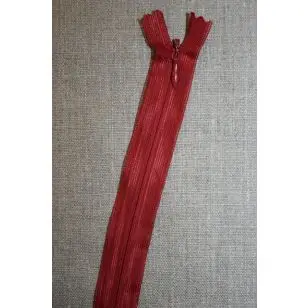 45 cm. usynlig lynlåse, varm rød - Tilbud lynlåse