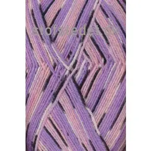 Aloe strømpegarn print rosa/syren/koks - P: 2½-3 - Aloe strømpegarn