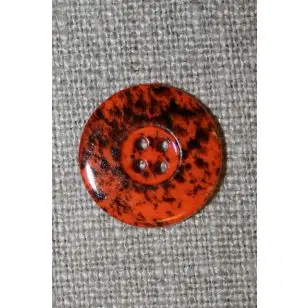 Knap m/pletter orange/sort 18 mm. - Tilbud knapper