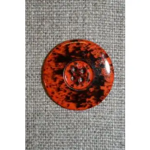 Knap m/pletter orange/sort 23 mm. - Tilbud knapper