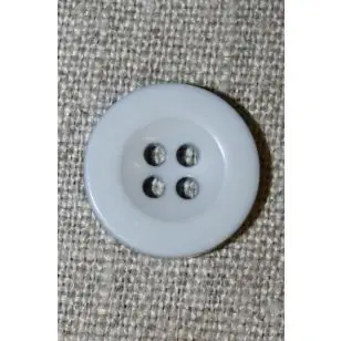 Lys lysegrå 4-huls knap, 18 mm. - Knapper Hvid, grå og sort