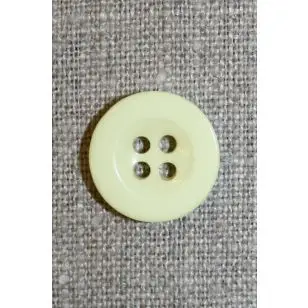 Lysegul 4-huls knap, 17 mm. - Knapper Grøn, gul og orange