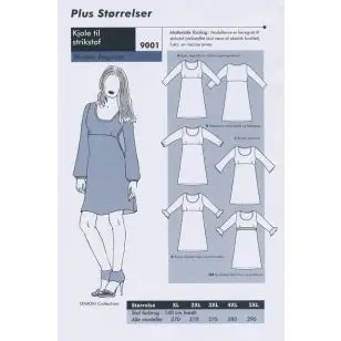 Onion 9001 Plus -Kjole til strikstof - Snitmønstre Onion til voksne