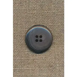 4-huls knap meleret grå/mørkegrå, 23 mm. - Knapper Hvid, grå og sort