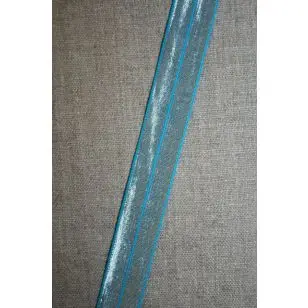 Foldeelastik m/sølv turkis - Børneknapper