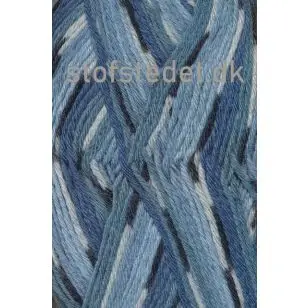 Basic uld/polyamid, Jacquard print petrol/lys petrol/lyseblå - P: 3½ - Basic uld/polyamid