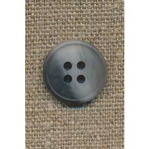 4-huls knap meleret grå/lysegrå, 17 mm. - Knapper Hvid, grå og sort