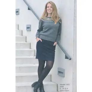 1653 Bluse m/mønsterbærekrave - Pind 4-4½