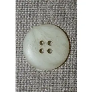 4-huls knap off-white meleret, 20 mm. - Knapper Brun, beige og off-white