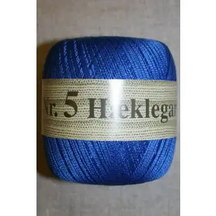 Nr. 5 Hæklegarn, koboltblå - P: 2 -  Hæklegarn Nr. 5
