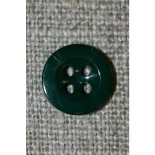 Lille flaskegrøn 4-huls knap 11 mm. - Knapper Grøn, gul og orange