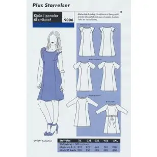 Onion 9006 Plus -Kjole i paneler til strikstof - Snitmønstre Onion til voksne