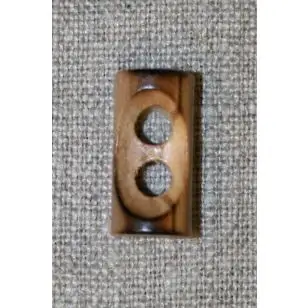 Aflang brændt træknap/knebel 20 mm. - Træ- og Horn-knapper