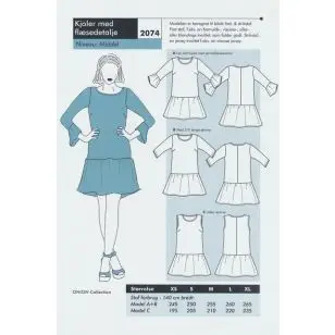 Onion 2074 -Kjole med flæsedetalje - Snitmønstre Onion til voksne