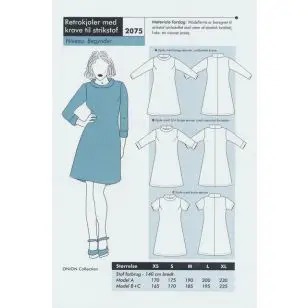 Onion 2075 -Retrokjoler med krave til strikstof - Snitmønstre Onion til voksne