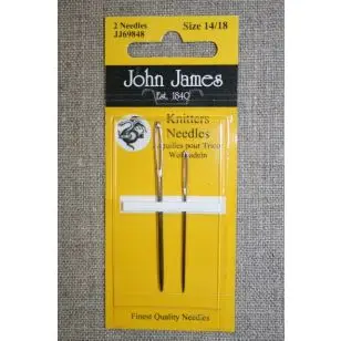 Strikkenåle 2 stk. uden spids - Nåle og Symaskinenåle