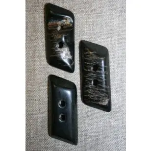 Horn-knap aflang 2 huls - Træ- og Horn-knapper