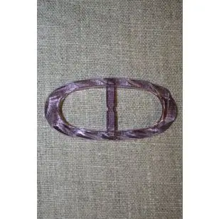 Plast spænde oval klar 20 mm. lilla - Spænder og hægter