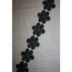 Bånd m/marguerit stor, sort - Div. bånd