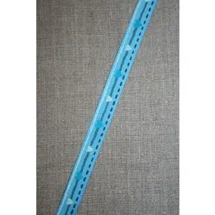 Bånd m/hjerter & stikninger, turkis - Div. bånd