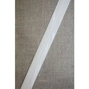 Foldeelastik silk/knækket hvid - Foldeelastik, foldebånd, uldbånd