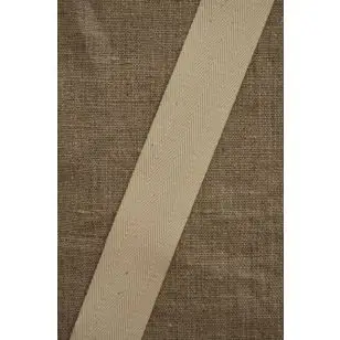 Bomuldsbånd - Gjordbånd sildebensvævet i off-white 30 mm. - Gjordbånd, bændel og sportsbånd