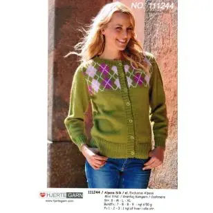 111244 Cardigan m/mønster - Pind 3-3½