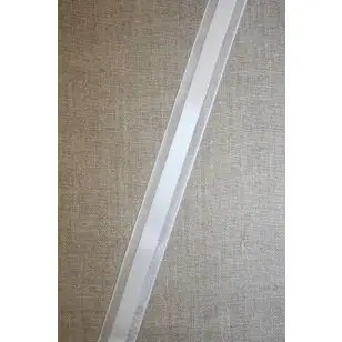 Bånd satin/gennemsigtig hvid, 20 mm. - Div. bånd