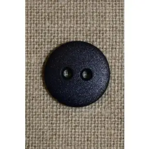 Mørkeblå 2-huls knap 15 mm. - Knapper Blå, turkis og petrol