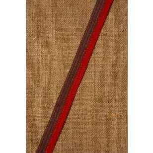 2-farvet bånd lilla-rød - Gjordbånd, bændel og sportsbånd