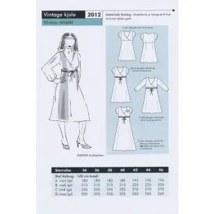 Onion 2012 Vintage kjole - Snitmønstre Onion til voksne
