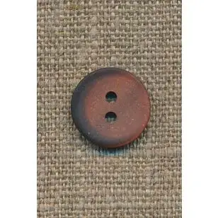 2-huls knap pudder-brun m/skygge, 15 mm. - Knapper Rød/lyserød/lilla