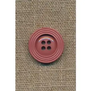 Pudder-brun 4-huls knap m/kant, 22 mm. - Knapper Brun, beige og off-white