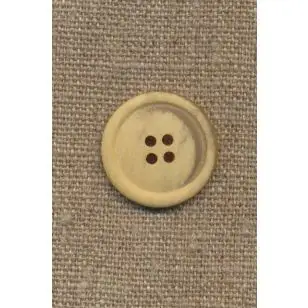 4-huls knap meleret creme/lysegul, 23 mm. - Knapper Grøn, gul og orange