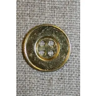 4-huls metal-knap guld, 18 mm. - Guld-, sølv- og metalknapper