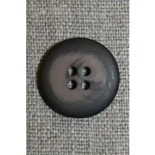 4-huls knap grå-brun meleret, 20 mm. - Knapper Brun, beige og off-white